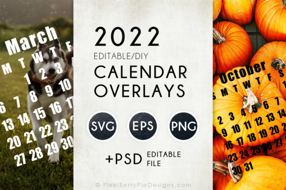 2022 Vector Calendar Overlay Templates