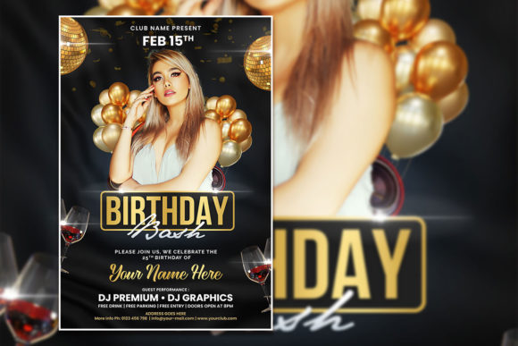 Black Style Birthday Invitation Template